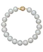 "belle De Mer Pearl Bracelet, 7-1/2"" 14k Gold Aa+ Cultured Freshwater Pearl Strand (9-10mm)"