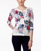 Charter Club Floral-print Cardigan, Created For Macy's