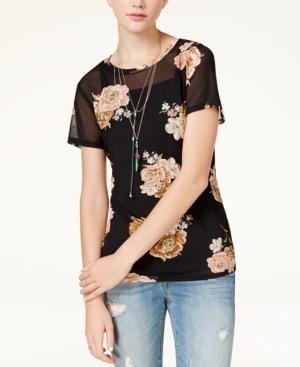 Gypsies & Moondust Juniors' Printed Mesh Top