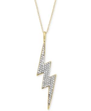 Wrapped In Love Diamond Lightning Bolt Pendant Necklace (1/4 Ct. T.w.) In 14k Gold, Created For Macy's