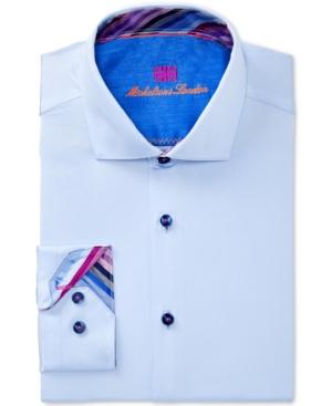 Michelsons Of London Men's Slim-fit Performance Stretch Solid Dress Shirt