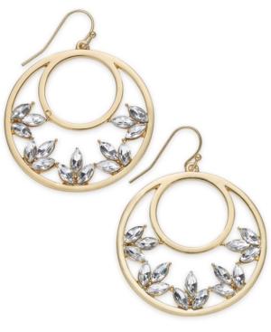 I.n.c. Gold-tone Crystal Drop Hoop Earrings, Created For Macy's