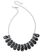 I.n.c. Silver-tone Crystal & Stone Collar Necklace, 18 + 3 Extender, Created For Macy's