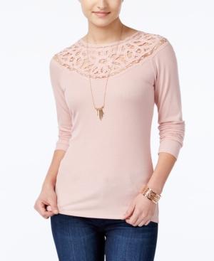 Jessica Simpson Adora Crochet-trim Top