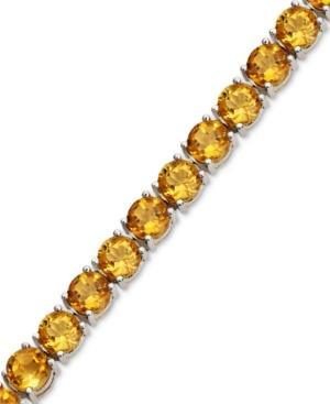 Sterling Silver Citrine Row Bracelet (17-1/2 Ct. T.w.)