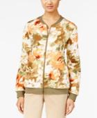 Alfred Dunner Cactus Ranch Collection Floral-print Bomber Jacket