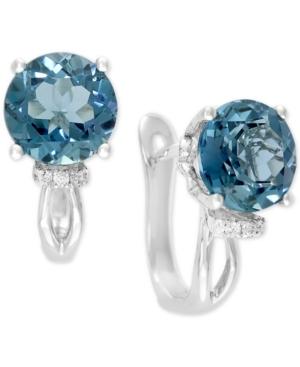 Final Call By Effy London Blue Topaz (9-1/4 Ct. T.w.) & Diamond Accent Drop Earrings In 14k White Gold
