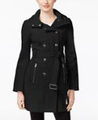 Calvin Klein Petite Double-breasted Softshell Trench Coat