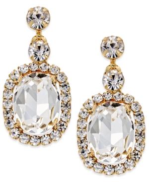 Inc International Concepts Gold-tone Oval Crystal Drop Earrings, Only At Macy's