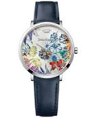 Juicy Couture Women's La Ultra Slim Navy Blue Leather Strap Watch 35mm 1901455