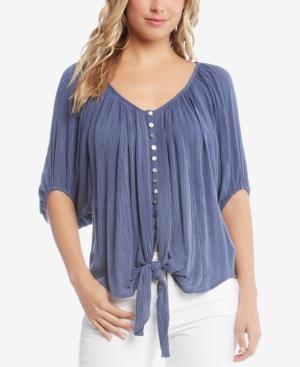Karen Kane Pleated Tie-front Top