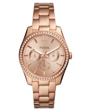 Fossil Women's Scarlette Rose Gold-tone Stainless Steel Bracelet Watch 38mm