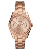 Fossil Women's Scarlette Rose Gold-tone Stainless Steel Bracelet Watch 38mm