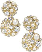 Kate Spade New York Gold-tone Imitation Pearl And Crystal Drop Earrings