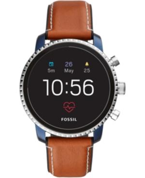 Fossil Q Men's Explorist Hr Brown Leather Strap Touchscreen Smart Watch 45mm