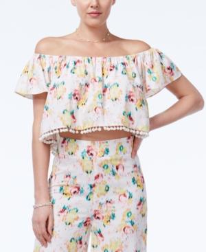 Xoxo Juniors' Off-the-shoulder Printed Crop Top