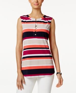 Charter Club Striped Henley Top, Created For Macy's