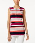 Charter Club Striped Henley Top, Created For Macy's