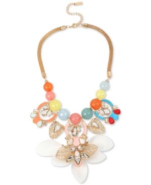 M. Haskell For Inc Gold-tone Beaded Floral Drama Necklace, Only At Macy's