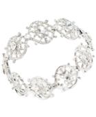 Carolee Silver-tone Geometric Clear Crystal Hinge Bracelet