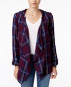 Roxy Juniors' Plaid Hooded Overshirt