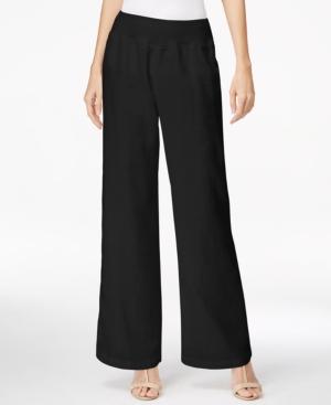 Calvin Klein Pull-on Wide-leg Linen Pants