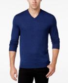Club Room Men's Big And Tall Merino Blend Vneck Sweater, Only At Macy's