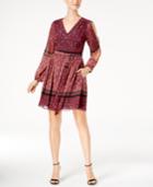 Vince Camuto Cold-shoulder Printed Fit & Flare Dress