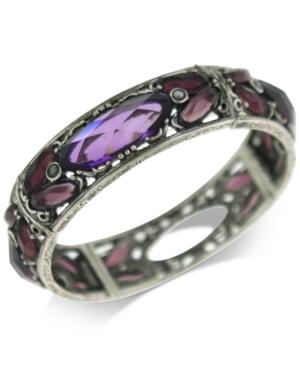 2028 Silver-tone Stone Stretch Bracelet