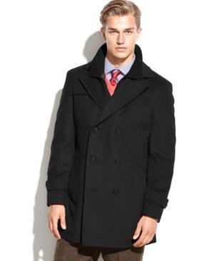 Lauren By Ralph Lauren Coat, Labrada Double-breasted Wool-blend Peacoat