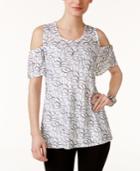 Alfani Petite Lace Cold-shoulder Top, Only At Macy's