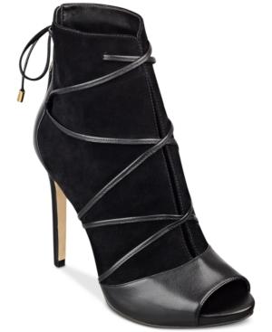 Guess Women's Ayana Peep Toe Lace-up Booties Women's Shoes