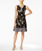 Jm Collection Mixed-print A-line Dress, Only At Macy's