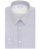 Calvin Klein X Men's Extra-slim Fit Stretch Purple Foulard Dress Shirt
