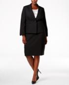 Le Suit Plus Size Three-piece One-button Pinstriped Skirt Suit