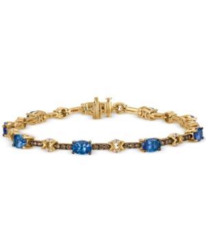 Le Vian Chocolatier Tanzanite (3-1/6 Ct. T.w.) And Diamond (1 Ct. T.w.) Link Bracelet In 14k Gold