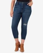 Jessica Simpson Juniors' Adored Plus Size Ripped Curvy Skinny Ankle Jeans
