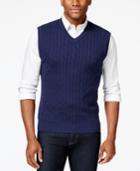 Club Room Solid Cable Sweater Vest, Only At Macy's