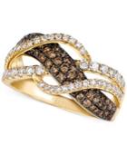 Le Vian Chocolate And White Diamond Woven Ring In 14k Gold (1 Ct. T.w.)