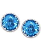 Effy Blue Topaz Stud Earrings In Sterling Silver (8-1/3 Ct. T.w.)