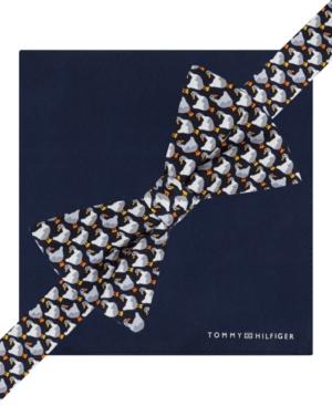 Tommy Hilfiger Goose Pre-tied Bow Tie And Pocket Square Set