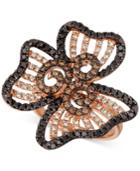 Le Vian Nude, Blackberry & Chocolate Diamond Flower Ring (1-1/2 Ct. T.w.) In 14k Rose Gold
