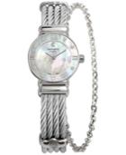 Charriol Women's Swiss St-tropez Diamond Accent Steel Cable Chain Bracelet Watch 25mm 028sd1.540.552