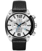 Diesel Men's Chronograph Overflow Black Leather Strap Watch 49x54mm Dz4413