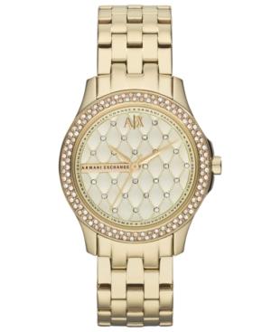 Ax Armani Exchange Watch, Women's Gold Ion-plated Stainless Steel Bracelet 36mm Ax5216