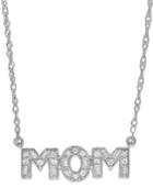 Diamond Mom Pendant Necklace In Sterling Silver (1/5 Ct. T.w.)