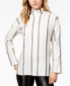 Kensie Mock-neck Button-shoulder Top
