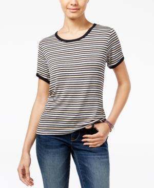 Ultra Flirt Juniors' Striped Ringer T-shirt