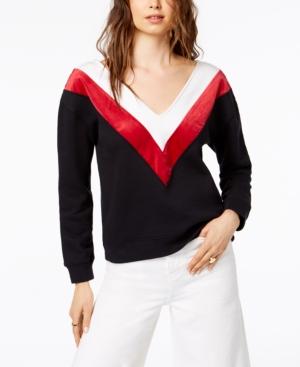 Kendall + Kylie V-neck Chevron Sweatshirt
