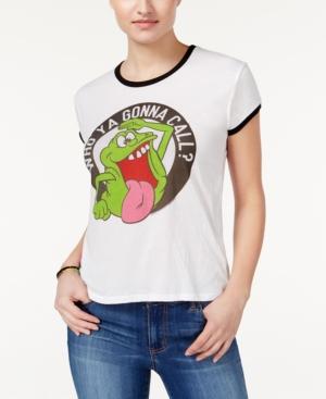 Mighty Fine Juniors' Ghostbusters Slime Graphic Ringer T-shirt